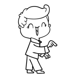 Fototapeta premium cartoon laughing boy pointing