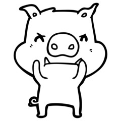 angry cartoon pig