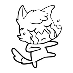 crying fox cartoon dancing
