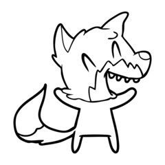 Fototapeta premium laughing fox cartoon