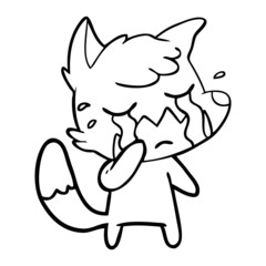 crying fox cartoon