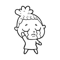 cartoon crying woman