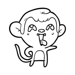 crazy cartoon monkey