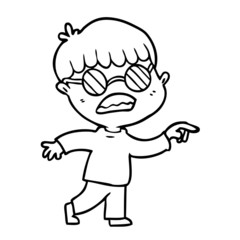 cartoon boy wearing spectacles