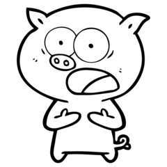 cartoon pig shouting