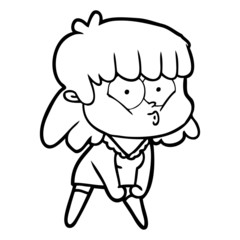 cartoon whistling girl