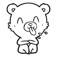 rude cartoon polar bear sticking out tongue