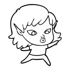 pretty cartoon elf girl