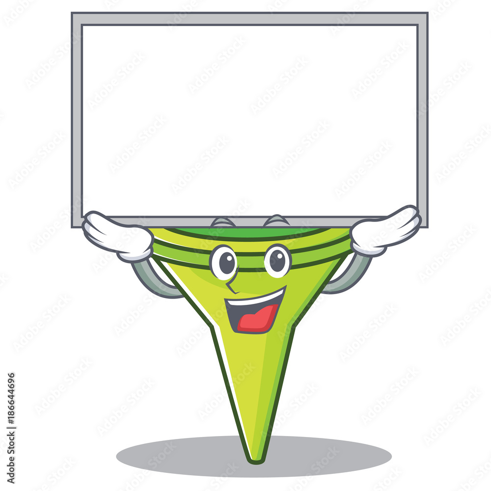 Sticker Up board funnel character cartoon style