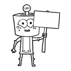 happy cartoon robot