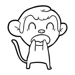 shouting cartoon monkey