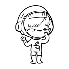 angry cartoon space girl