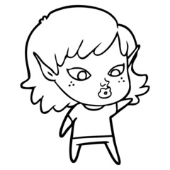 pretty cartoon elf girl