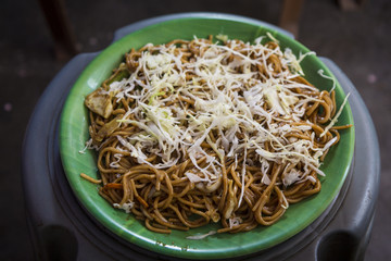 chowmein on chair