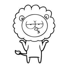 cartoon bored lion