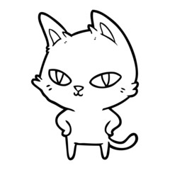 Obraz na płótnie Canvas cartoon cat with bright eyes