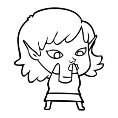 pretty cartoon elf girl