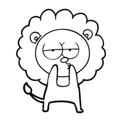cartoon tired lion