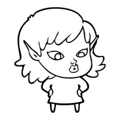 pretty cartoon elf girl