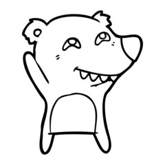 cartoon bear showing teeth