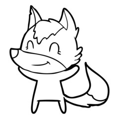 Fototapeta premium friendly cartoon wolf