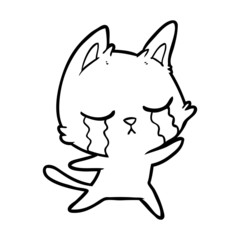 crying cartoon cat