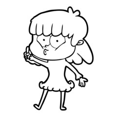cartoon whistling girl