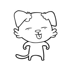 cartoon dog sticking out tongue
