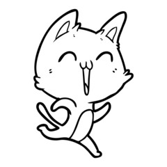 happy cartoon cat