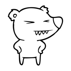 angry bear cartoon with hands on hips