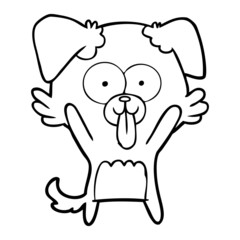 Fototapeta premium cartoon dog with tongue sticking out