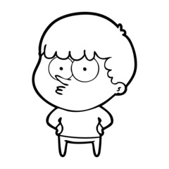 cartoon curious boy