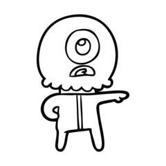 cartoon cyclops alien spaceman