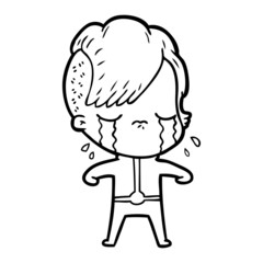 cartoon crying girl