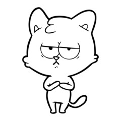 Obraz premium bored cartoon cat