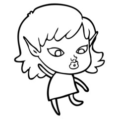 pretty cartoon elf girl