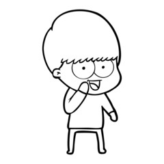 happy cartoon boy