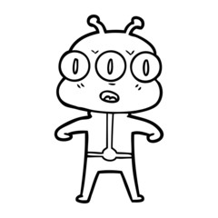 cartoon three eyed alien