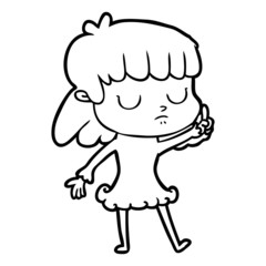 cartoon indifferent woman