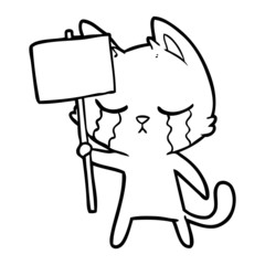 crying cartoon cat