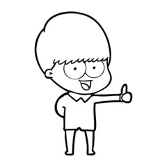 happy cartoon boy