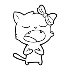 cartoon cat meowing