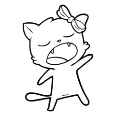Obraz na płótnie Canvas cartoon singing cat