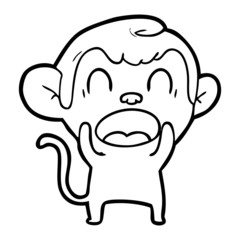 shouting cartoon monkey
