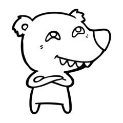 cartoon bear showing teeth
