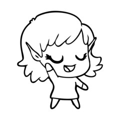 happy cartoon elf girl