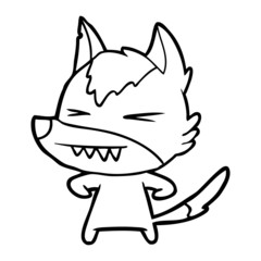 angry wolf cartoon