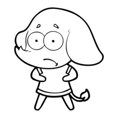 cartoon unsure elephant