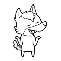 Fototapeta premium cartoon wolf laughing