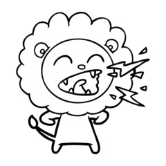 cartoon roaring lion